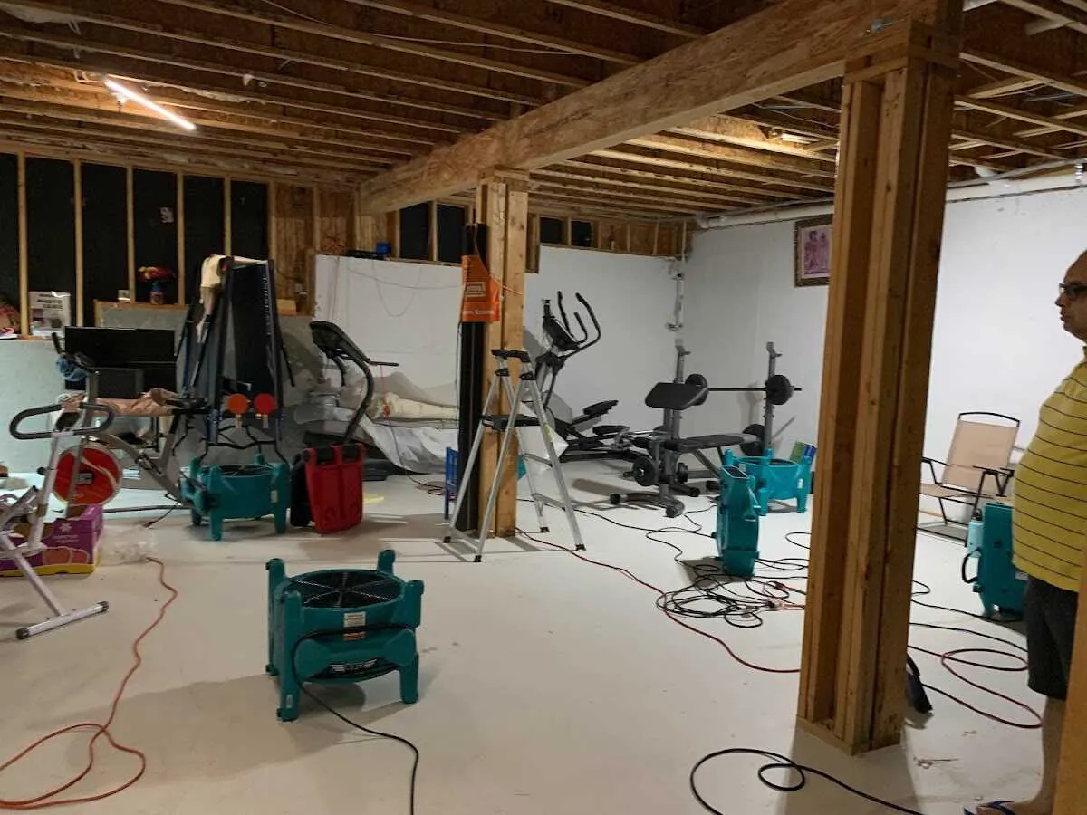 Basement drying equipment setup for Odor Removal & Deodorization in Mequon